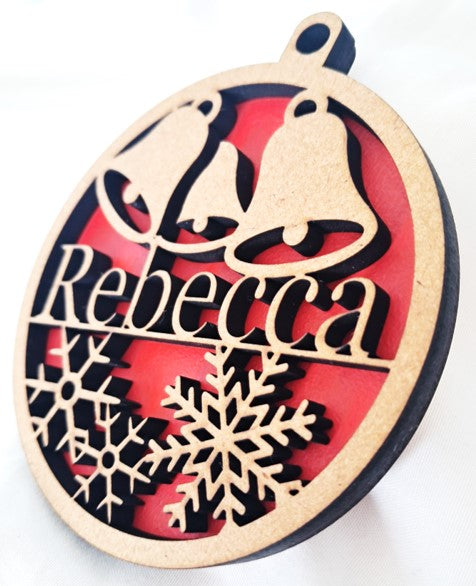 Personalised Christmas Baubles, Tree Decoration, Laser Cut - Urban Vibe Studio