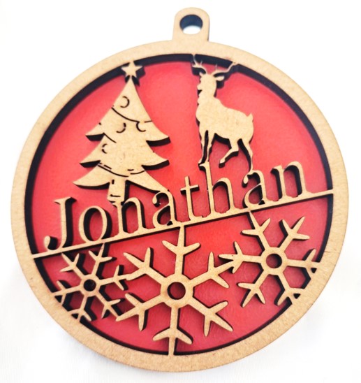 Personalised Christmas Baubles, Tree Decoration, Laser Cut - Urban Vibe Studio