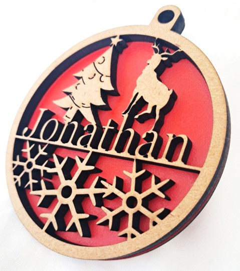 Personalised Christmas Baubles, Tree Decoration, Laser Cut - Urban Vibe Studio