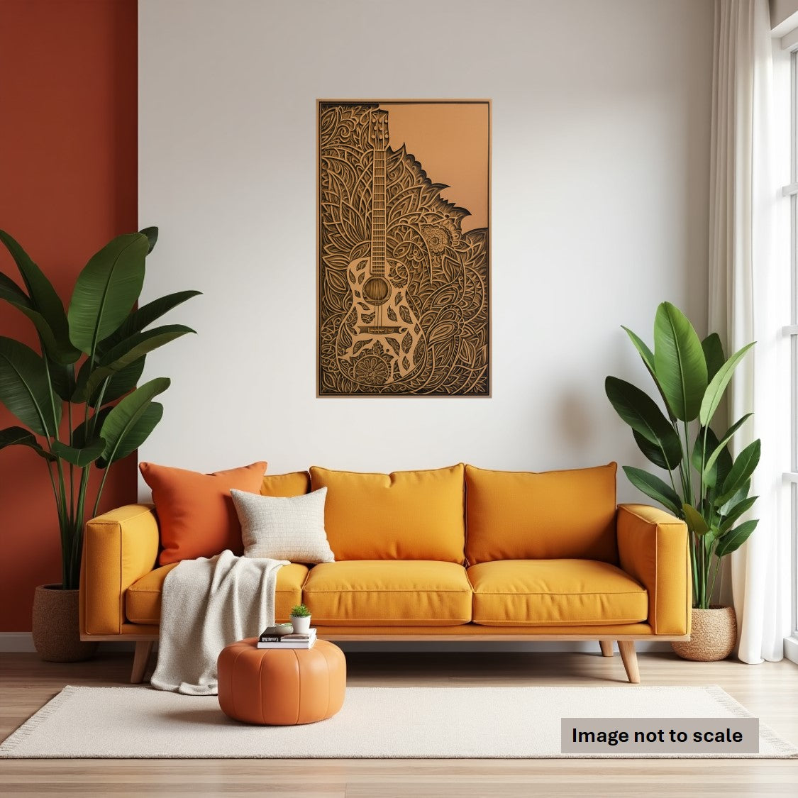 Mandala Guitar - 9 Layer, Laser Cut Wall Art