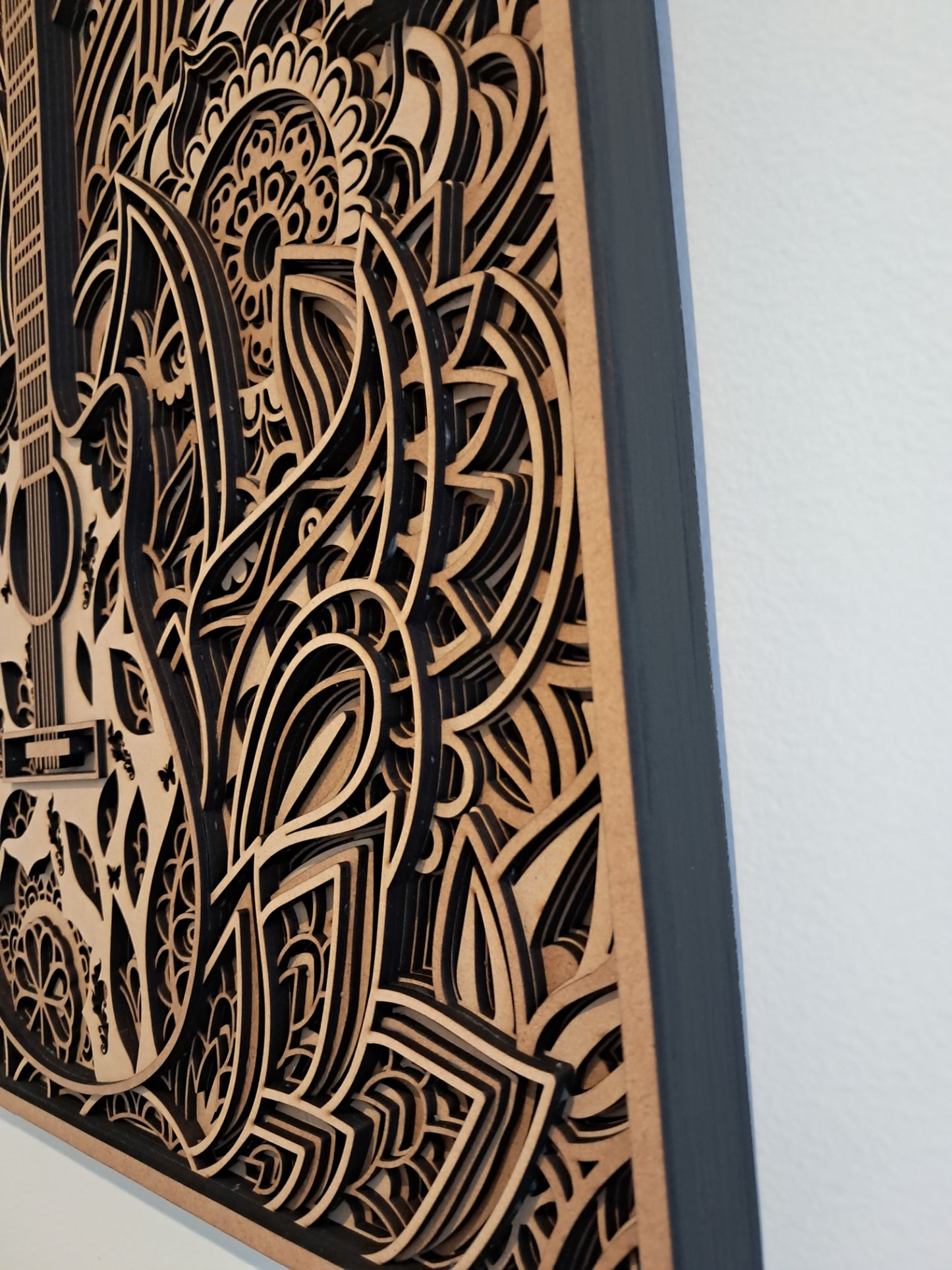 Mandala Guitar - 9 Layer, Laser Cut Wall Art