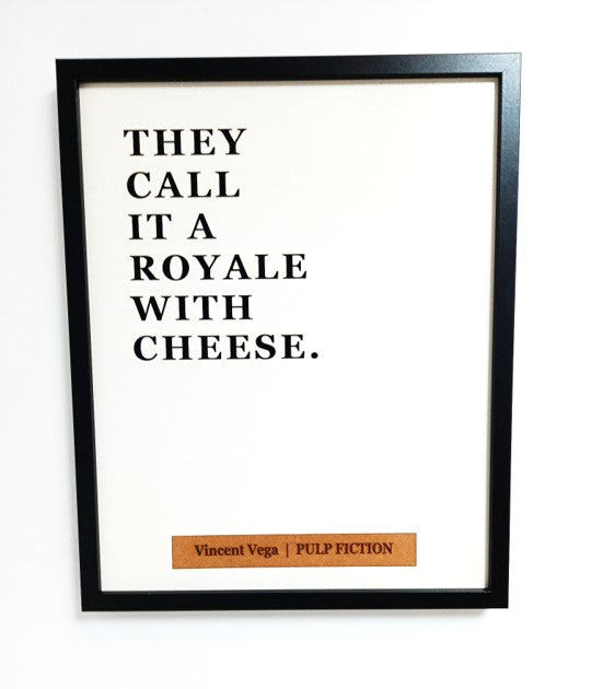 Royale with Cheese - Pulp Fiction, Laser Cut Wall Art - 53cm x 43cm x 3cm