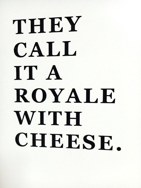 Royale with Cheese - Pulp Fiction, Laser Cut Wall Art - 53cm x 43cm x 3cm