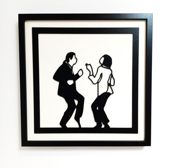Pulp Fiction Dance Scene - Laser Cut Wall Art, Framed - 43cm x 43cm x 3cm - Urban Vibe Studio