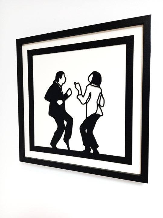 Pulp Fiction Dance Scene - Laser Cut Wall Art, Framed - 43cm x 43cm x 3cm - Urban Vibe Studio