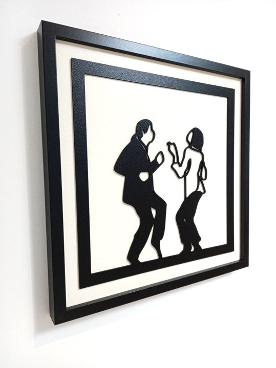 Pulp Fiction Dance Scene - Laser Cut Wall Art, Framed - 43cm x 43cm x 3cm - Urban Vibe Studio