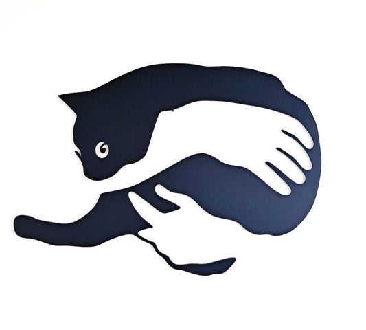 Cat Hug Silhouette - Laser Cut Wall Art