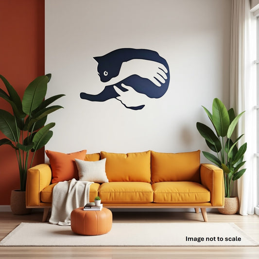 Cat Hug Silhouette - Laser Cut Wall Art