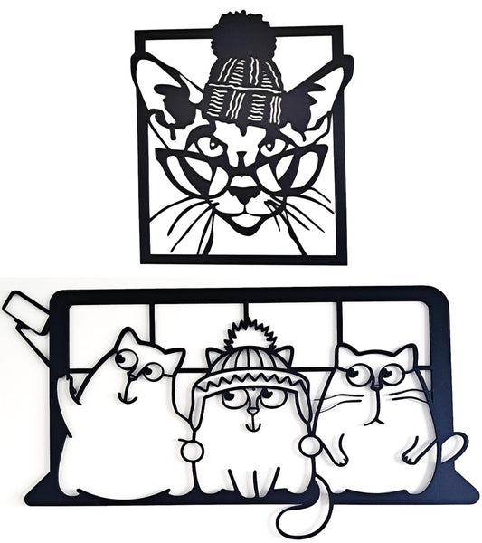 Two Picture Combo - Cool Cats - Laser Cut Wall Art