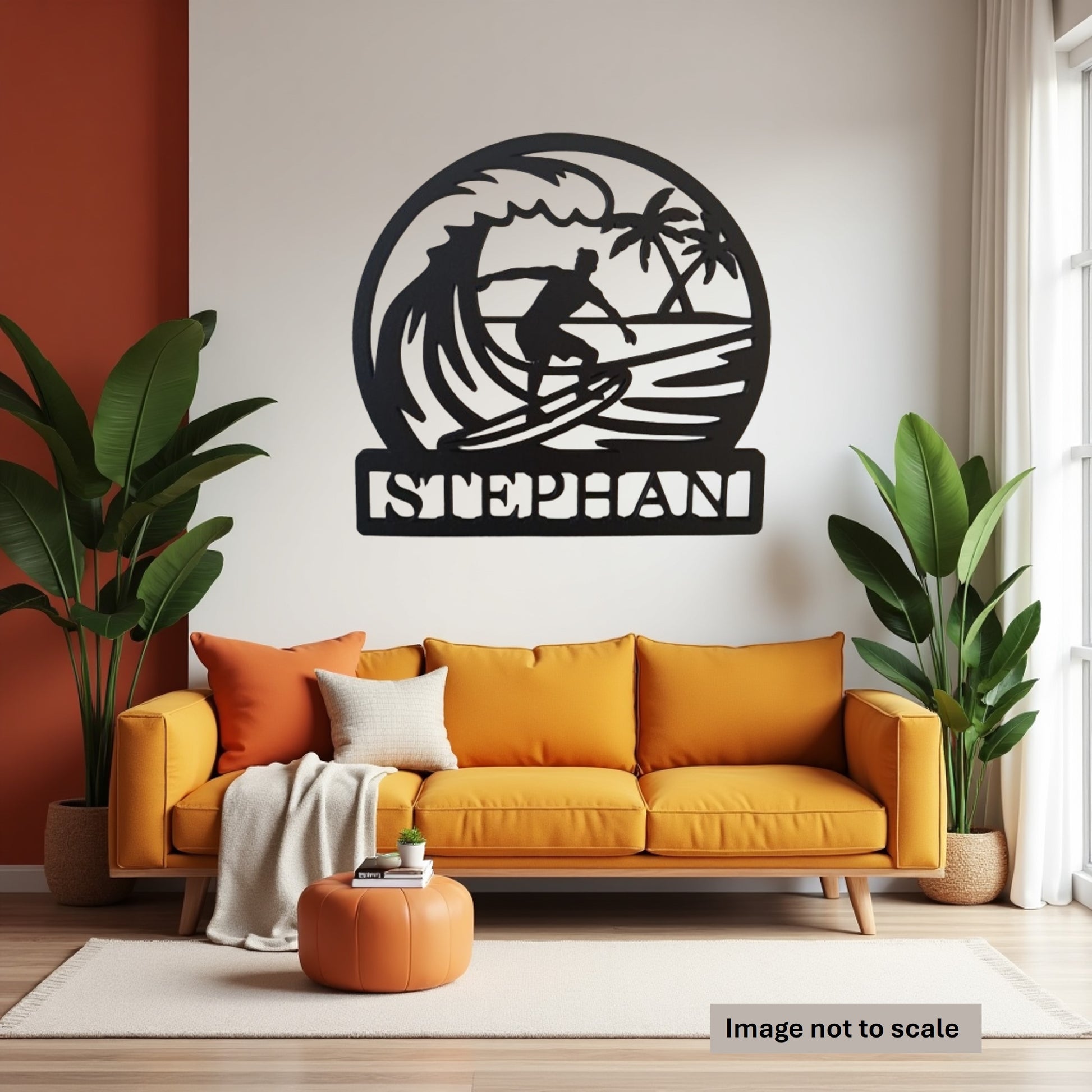 Personalised Guys Surfing Sign - Laser Cut Wall Art - Urban Vibe Studio