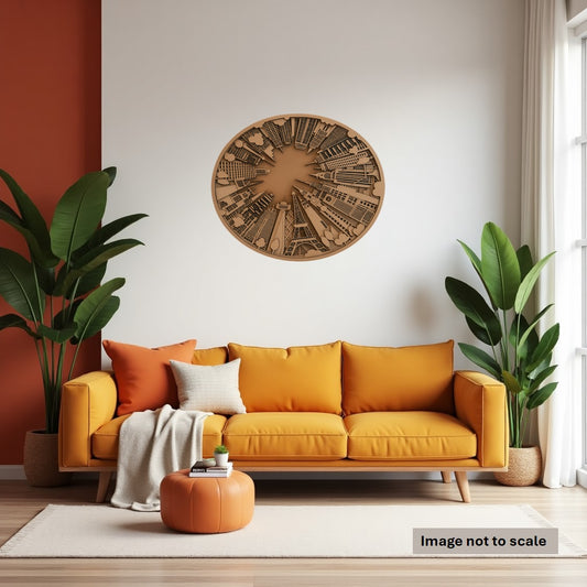 City Above - 5 Layer, Laser Cut Wall Art