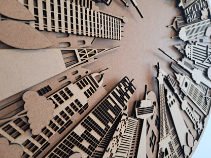 City Above - 5 Layer, Laser Cut Wall Art - Urban Vibe Studio
