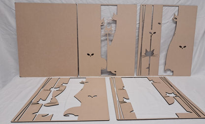 5 Layer, Laser Cut Wall Art Kit - Abstract Cat - Urban Vibe Studio