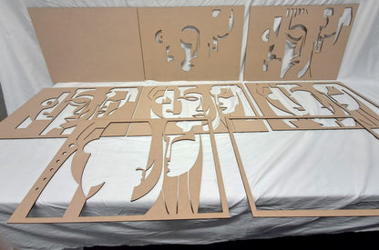 8 Layer, Laser Cut Wall Art Kit - Abstract Faces