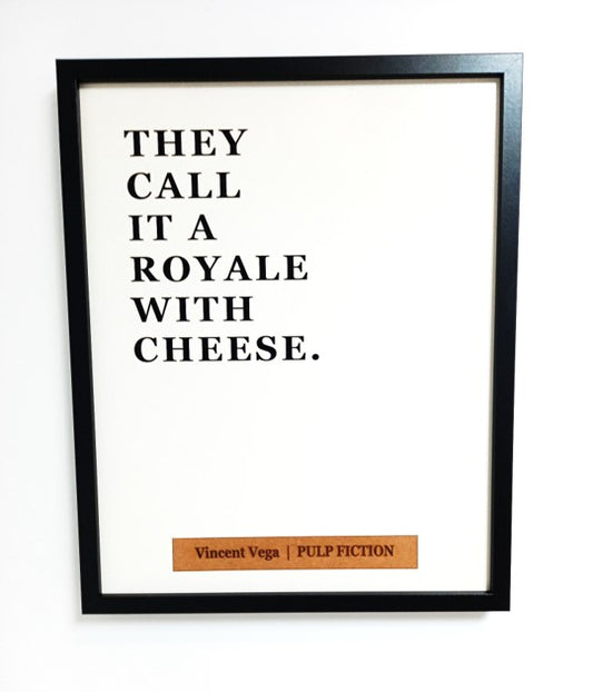 Royale with Cheese - Pulp Fiction, Laser Cut Wooden Wall Art - 53cm x 43cm x 3cm